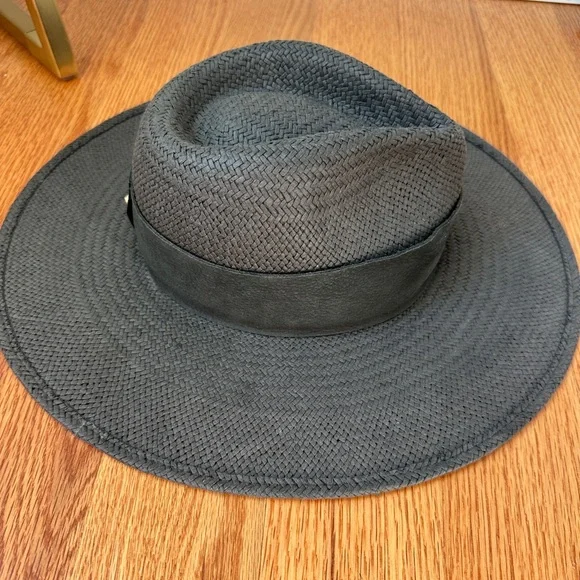 Janessa Leone Rose straw fedora - black - Picture 6 of 11